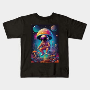 Techno Space Dj - Catsondrugs.com - lsd, acid, drugs, trippy, trip, psychedelic, hippie, drug, funny, science, rave, party, tumblr, weed, mushrooms Kids T-Shirt